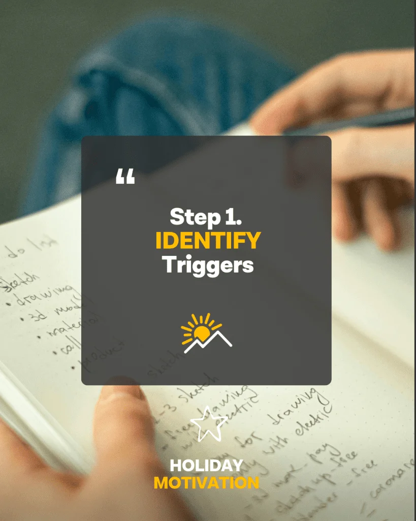 Guy writing his his journal - identify holiday porn triggers